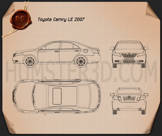 Toyota Camry LE 2007 Чертеж