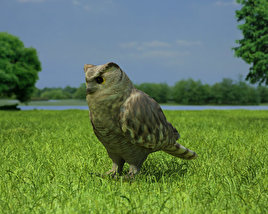 Eurasian Eagle-Owl Low Poly Modelo 3D