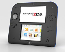 Nintendo 2DS Schwarz + Blue 3D-Modell