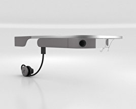 Google Glass with Mono Earbud Charcoal 3D model