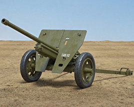 Type 1 47 mm Anti-Tank Gun 3D 모델 