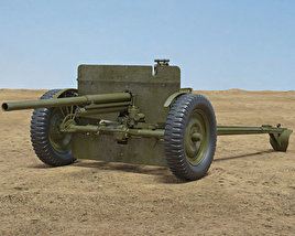 37 mm Gun M3 Modello 3D