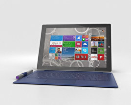 Microsoft Surface Pro 3 Blue Cover 3Dモデル