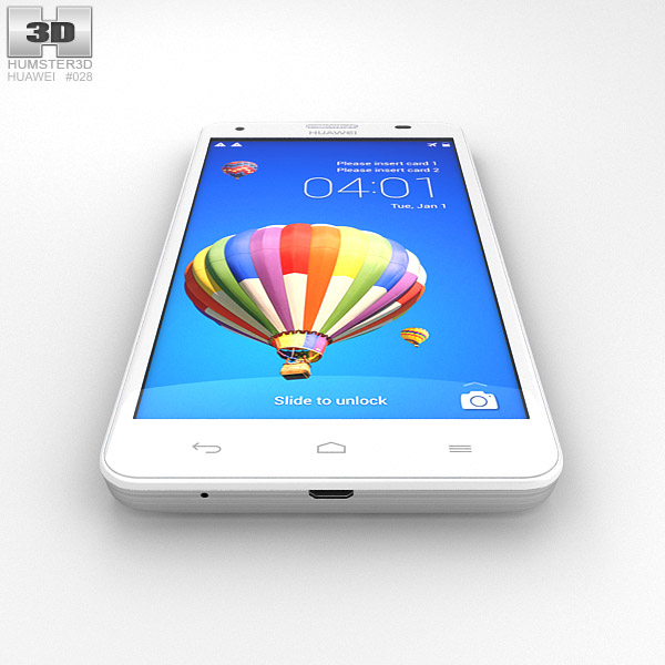 Huawei Honor 3X G750 Bianco Modello 3D scarica
