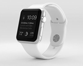 Apple Watch Sport 42mm Silver Aluminum Case White Sport Band 3Dモデル