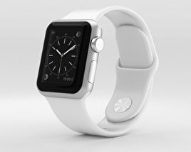 Apple Watch Sport 38mm Silver Aluminum Case White Sport Band 3Dモデル