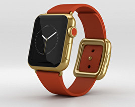 Apple Watch Edition 38mm Yellow Gold Case Red Modern Buckle 3D模型