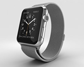 Apple Watch 42mm Stainless Steel Case Milanese Loop 3Dモデル