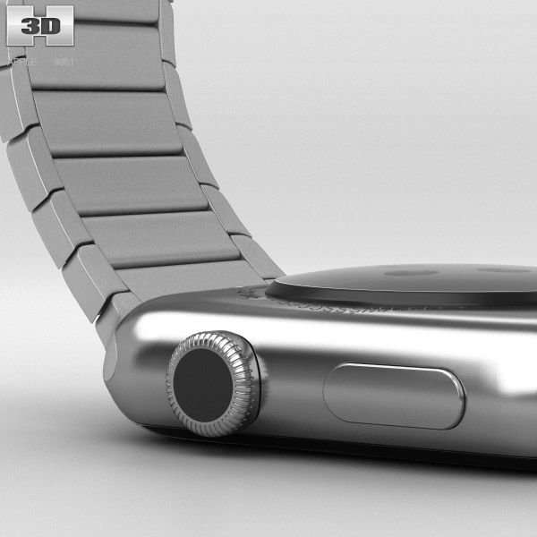 Apple Watch 38mm Black Stainless Steel Case Link Bracelet 3D model -  Download Electronics on