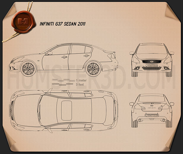 Infiniti G37 Sedan 2011 設計図