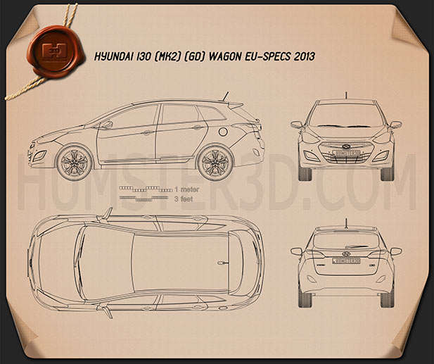 Hyundai i30 5-door wagon (EU) 2013 Blueprint