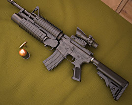 Colt M4A1 with M203 3D model