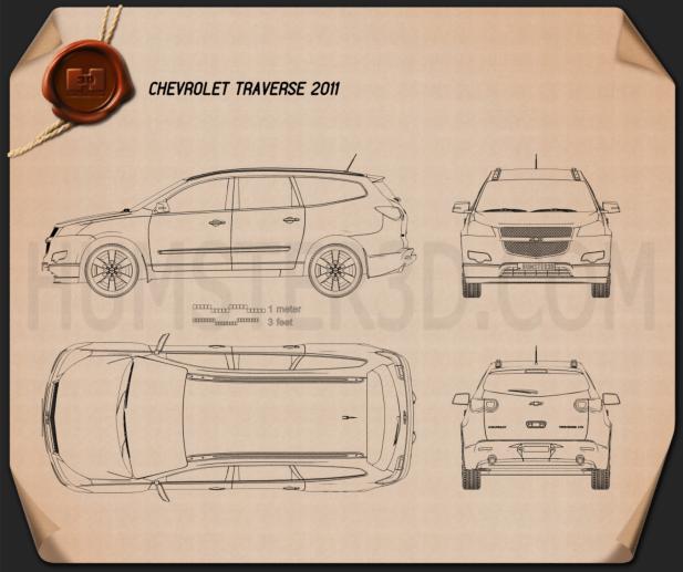 Chevrolet Traverse 2011 Disegno Tecnico