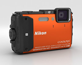 Nikon Coolpix AW130 Orange Modèle 3D