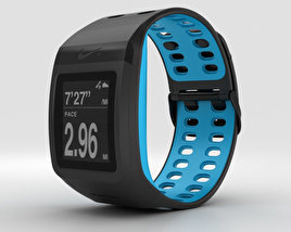 Nike+ SportWatch GPS Anthracite/Blue Glow 3D-Modell