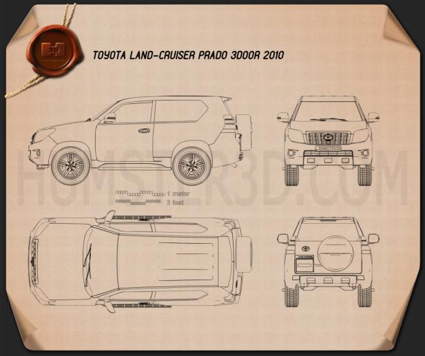 Toyota Land Cruiser Prado 3 portes 2011 Plan