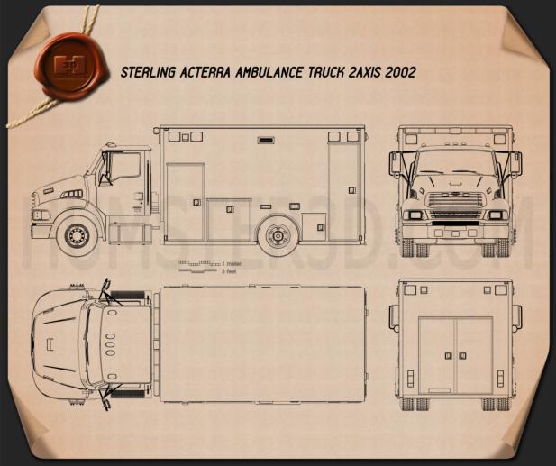 Sterling Acterra Швидка допомога Truck 2002 Креслення