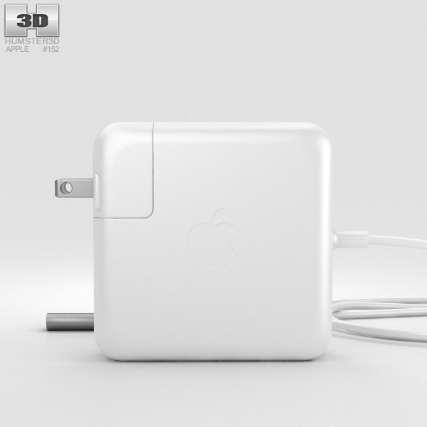 Apple 60W MagSafe 2 Power Adapter 3D model - Download Electronics on