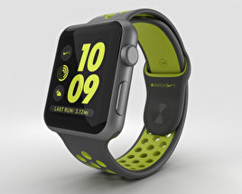 Apple Watch Nike+ 42mm Space Gray Aluminum Case Black/Volt Nike Sport Band 3D model