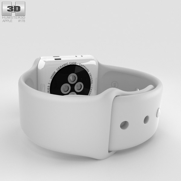 Apple Watch Edition Series 2 38mm White Ceramic Case Cloud Sport Band 3Dモデル  ダウンロード
