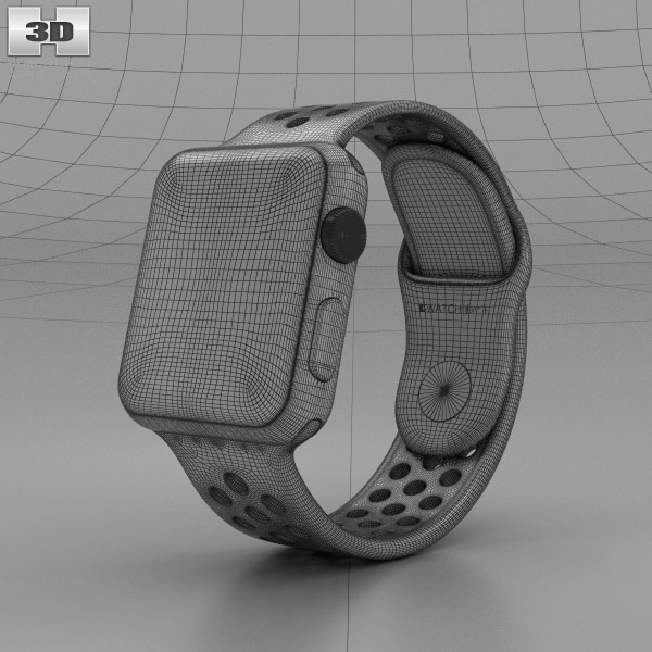 Apple Watch Nike+ 38mm Space Gray Aluminum Case Black/Cool Nike Sport Band  3D model - Download Electronics on 3DModels.org