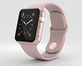 Apple Watch Series 2 38mm Rose Gold Aluminum Case Pink Sand Sport Band Modèle 3D