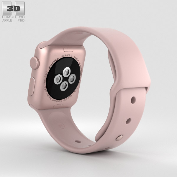 Apple Watch Series 2 38mm Rose Gold Aluminum Case Pink Sand Sport Band  3Dモデル ダウンロード
