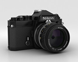 Nikon FE Schwarz 3D-Modell