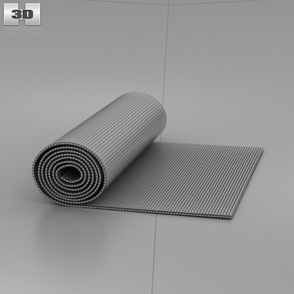Yoga equipment set gray color 3D model