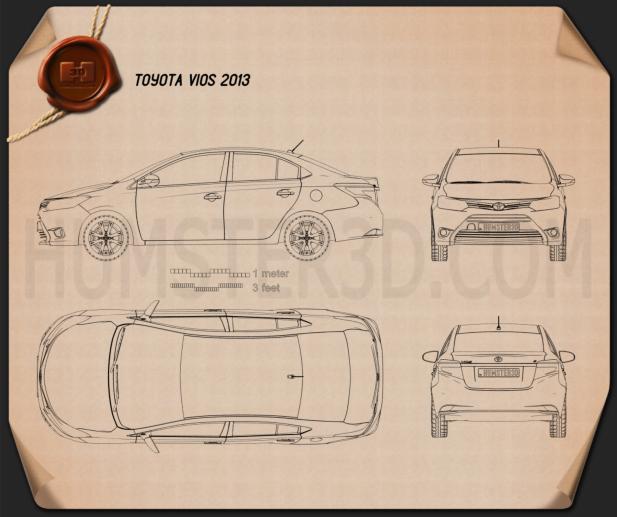 Toyota Vios 2013 Disegno Tecnico