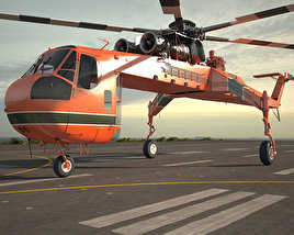 Sikorsky S-64 Skycrane Modello 3D