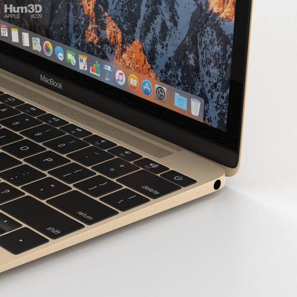 Apple MacBook (2017) Gold 3D model - ダウンロード 電子機器 on ...