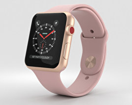 Apple Watch Series 3 42mm GPS + Cellular Gold Aluminum Case Pink Sand Sport Band Modello 3D