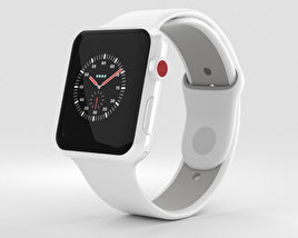Apple Watch Edition Series 3 42mm GPS White Ceramic Case Soft White/Pebble Sport Band 3D model