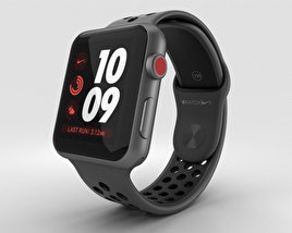 Apple Watch Series 3 Nike+ 42mm GPS Space Gray Aluminum Case Anthracite/Black Sport Band 3D model