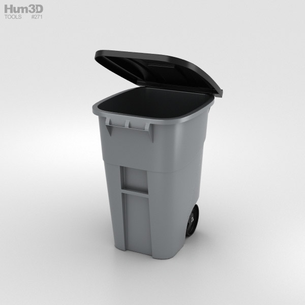 95 Gallon Wheeled Trash Can 3D model