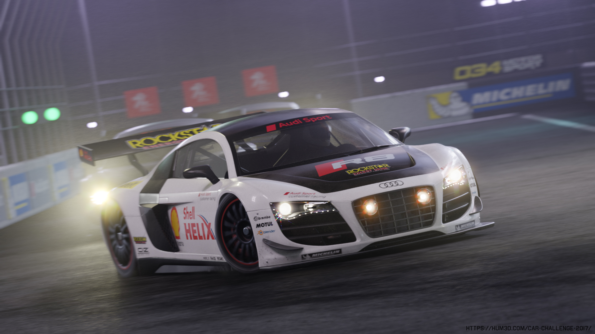 Audi R8 LMS night Race 3d art