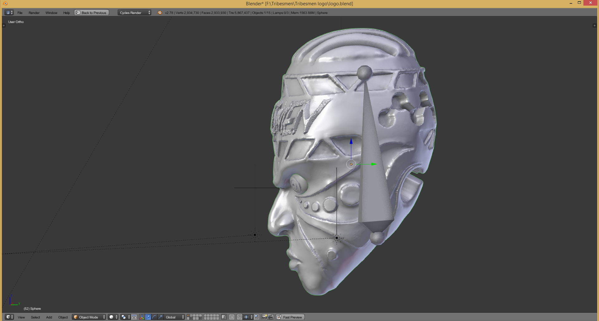 3d logo of a traditional african mask