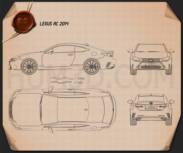 Lexus RC 2014 Disegno Tecnico