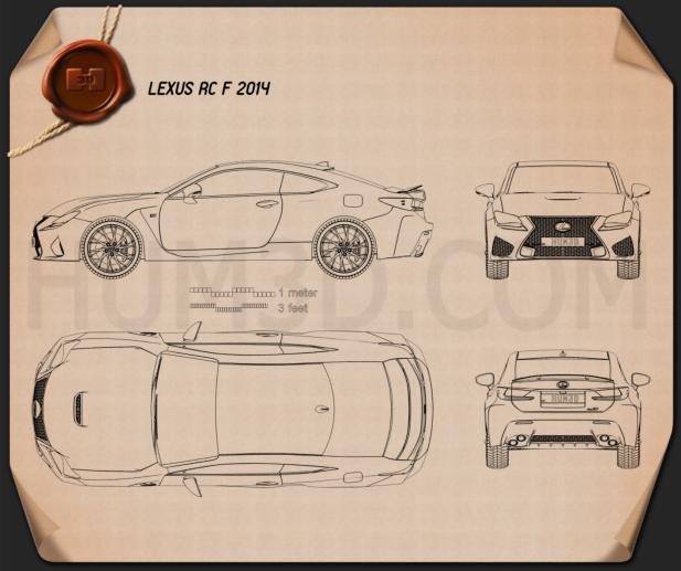 Lexus RC F 2014 設計図