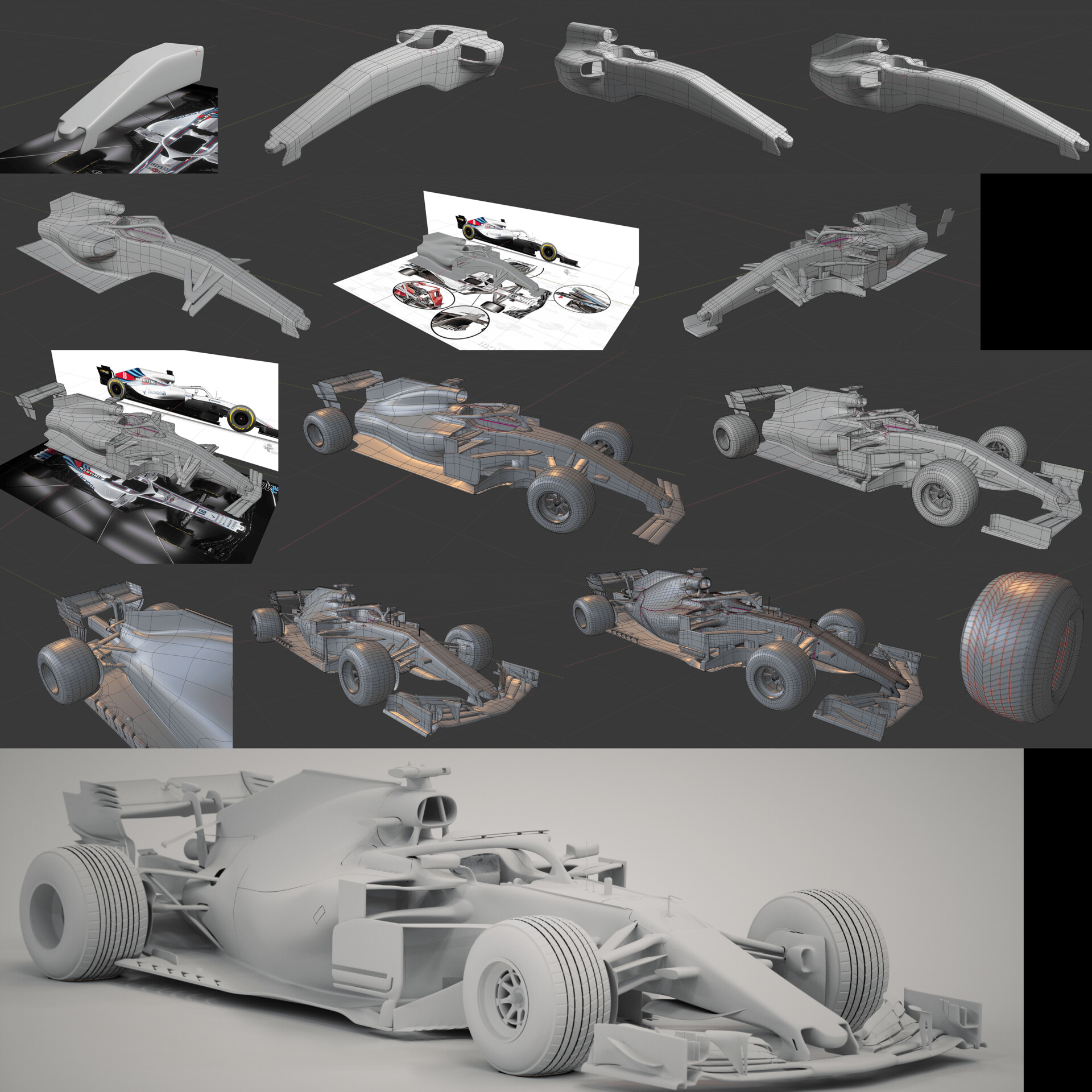 Creating of a f1 car 3d model