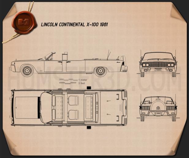 Lincoln Continental X-100 1961 Чертеж