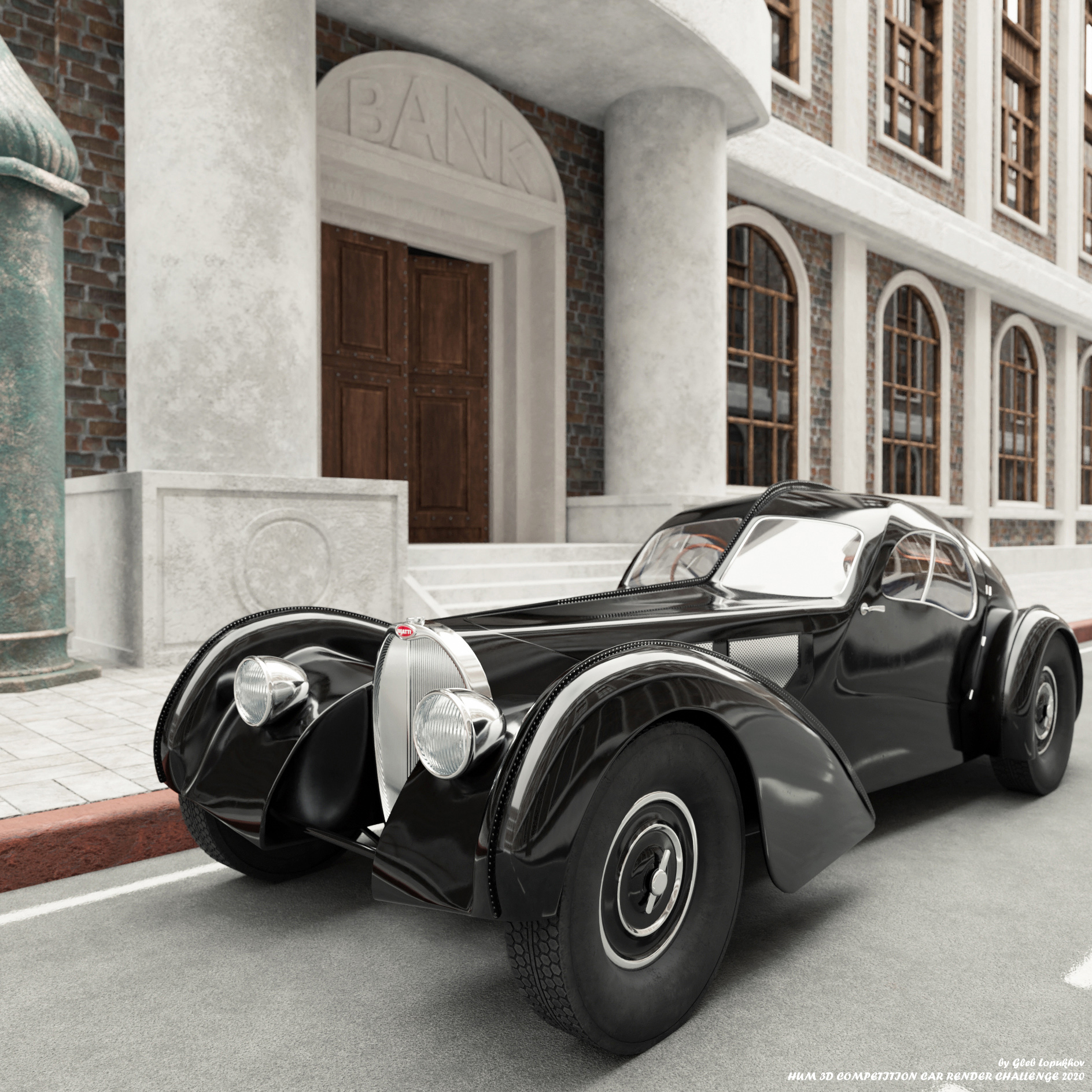Bugatti type 57 Atlantic - 3d artist Gleb Lopukhov - 3DModels.org