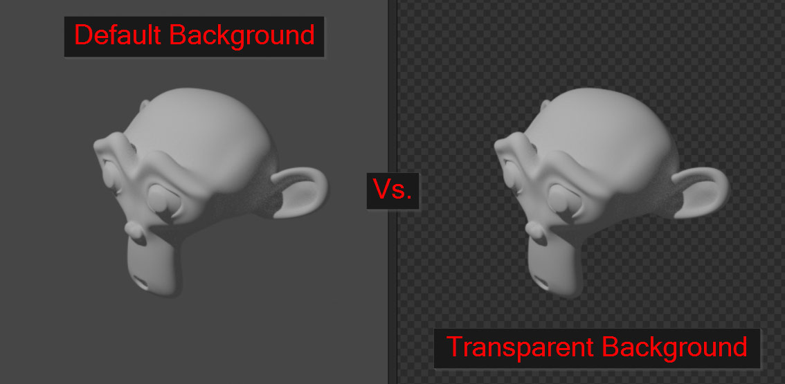 Default Background vs. Transparent Background in Rendered View