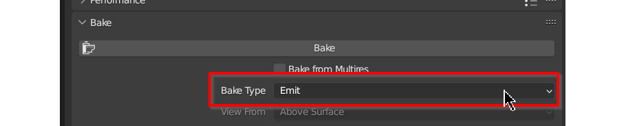 Setting “Bake Type” to “Emit”