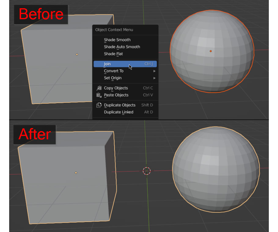 Joining two objects in Blender