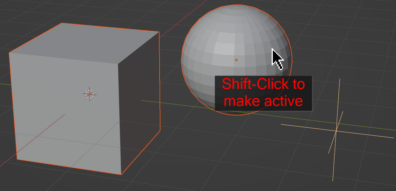 Shift clicking object to make it active