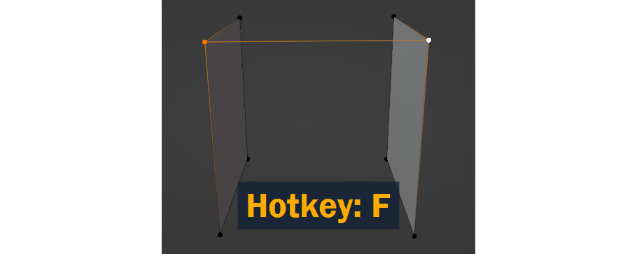 Two vertices after connecting them using F