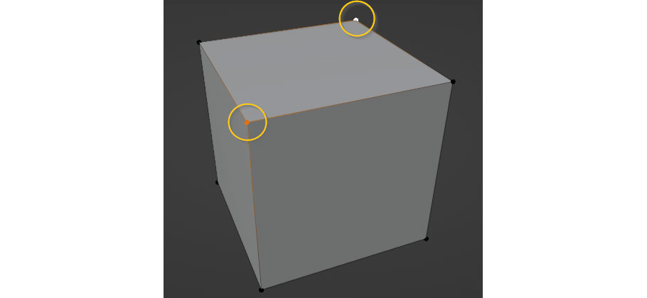 Two vertices on a cube