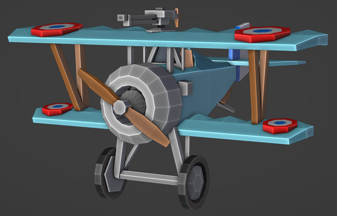 low-poly game asset airplane